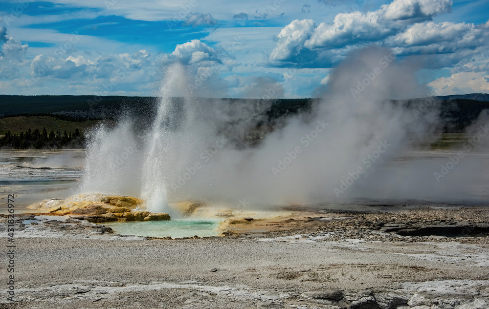 Geysers in Yellowstone National Park Geysers in Yellowstone National Park