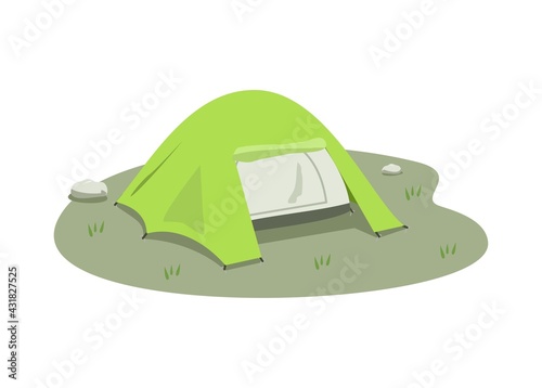 Dome tent. Simple flat illustration.