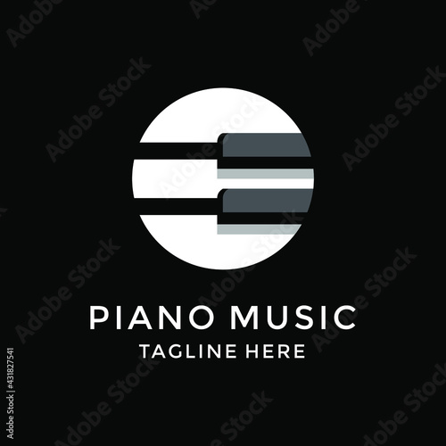 piano leter O for music logo design modern creative idea 