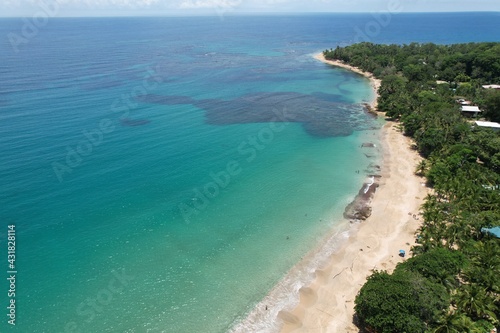 Lush tropical Caribbean Coast of Limon in Costa Rica -aerial views of Cocles, Punta Uva, Playa Chiquita and Puerto Viejo  © WildPhotography.com