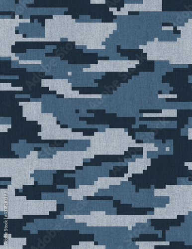 Pixelated Military Camouflage Print Template.