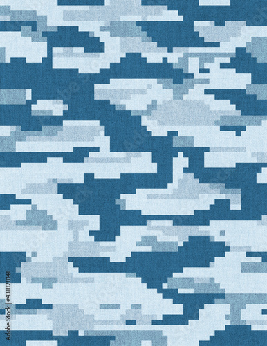 Pixelated Military Camouflage Print Template.