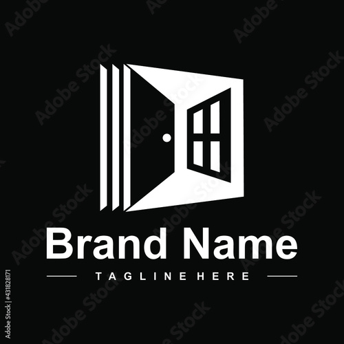 windows and door logo design creative modern idea 