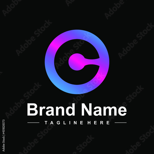 letter c core tech logo design vector  creative idea 