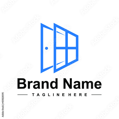 windows and door logo design creative modern idea 