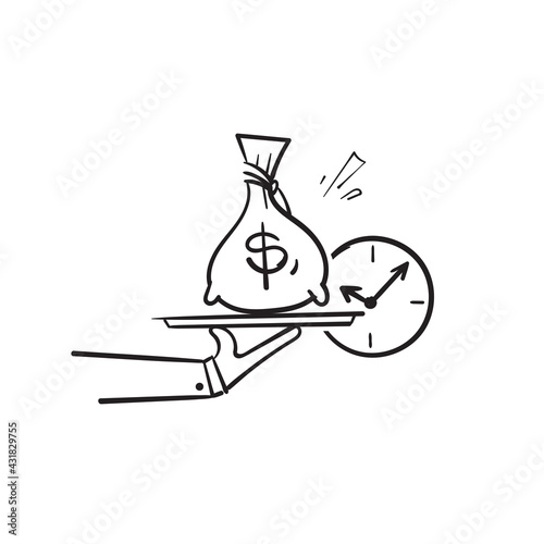 hand drawn doodle fast loan service symbol illustration icon isolated