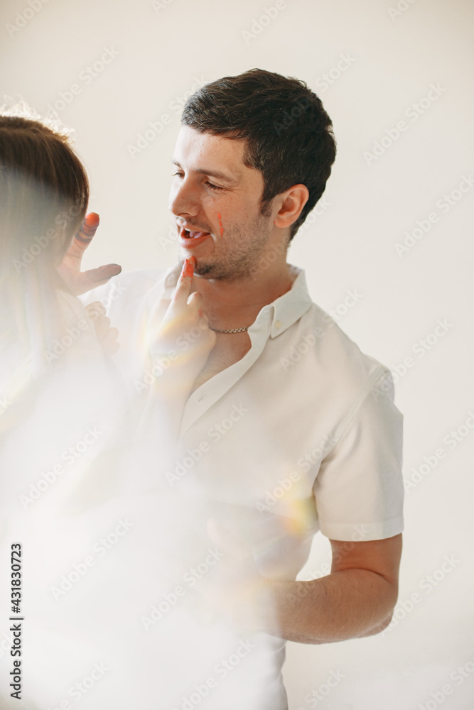 Fototapeta premium Portrait of young couple in love
