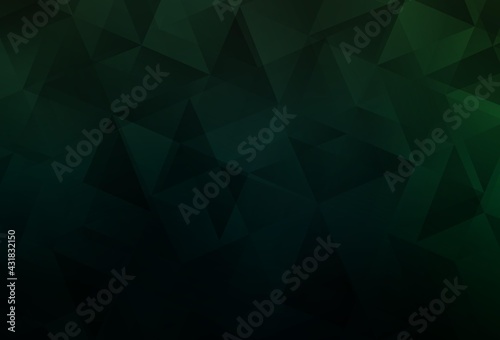 Dark Green vector polygon abstract layout.
