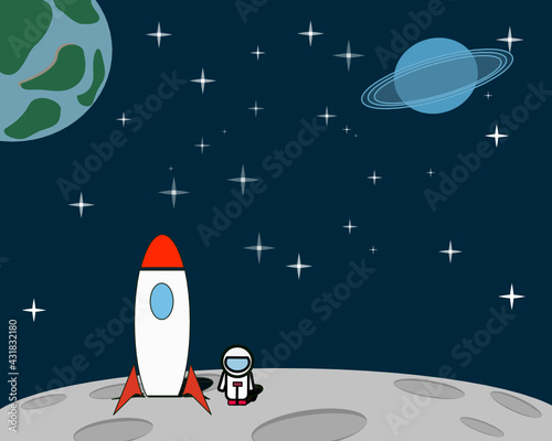 Art launch rocket with sky space. Startup concept.

