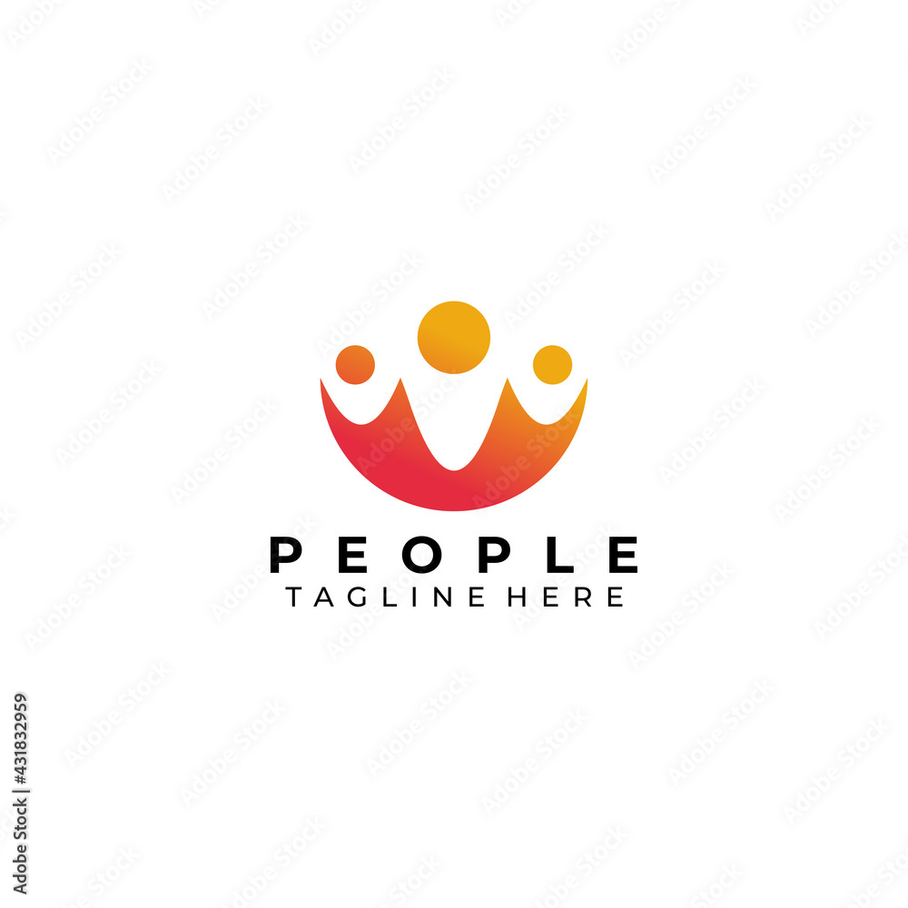 Obraz premium people logo icon vector isolated