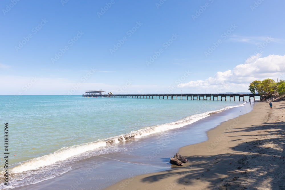 Panama Armuelles, panoramic view of the old pier Panama Armuelles, panoramic view of the old pier