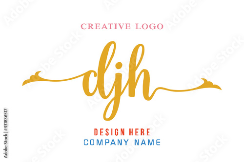 DJH lettering logo is simple, easy to understand and authoritative photo