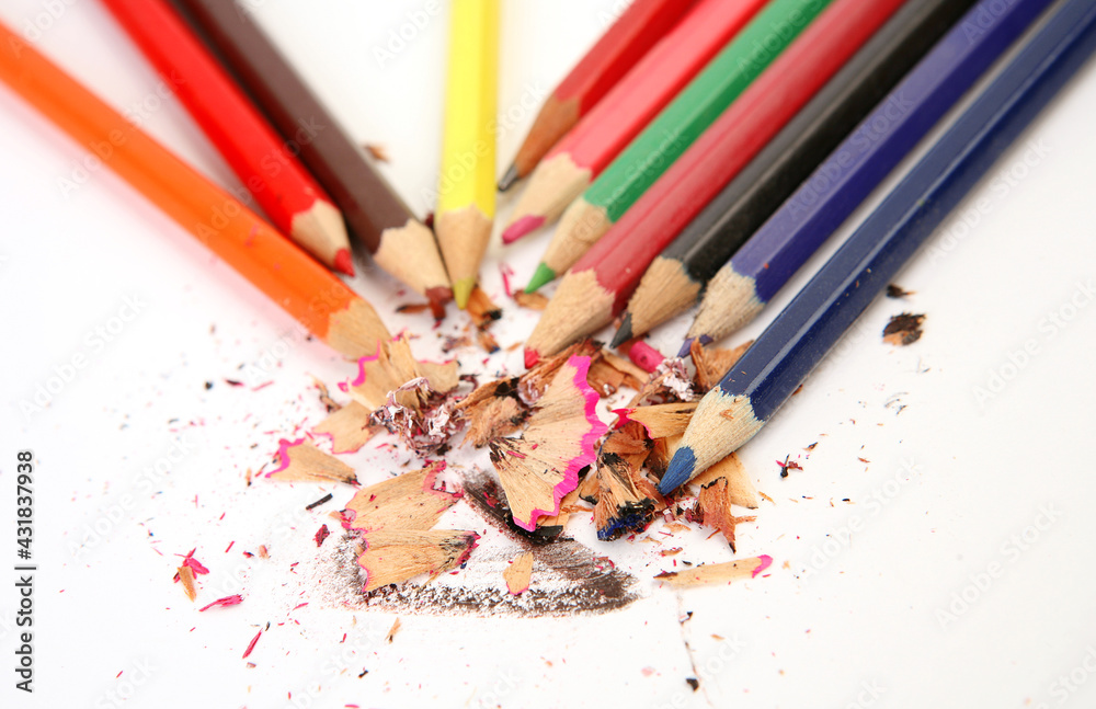 colored pencils on a white background colored pencils on a white background