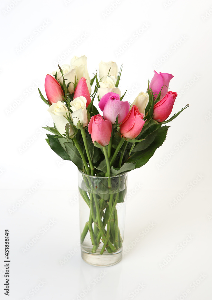 bouquet of roses on a white background