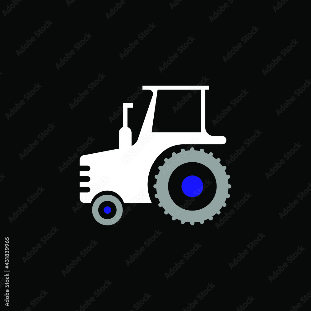 vector of tractor isolated on dark background. crane icon logo logos vector of tractor isolated on dark background. crane icon logo logos
