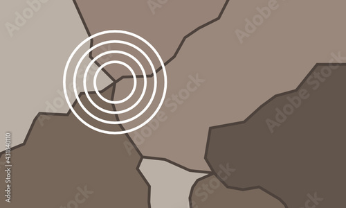 Earthquake from underground crack. Geological hazard.