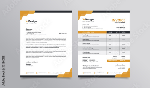Corporate business branding identity stationary design letterhead and invoice design