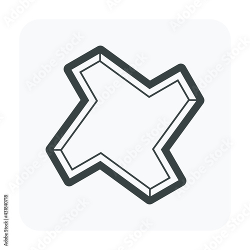 Concrete paver block pavement floor or brick vector icon. For landscape, outdoor and garden by construction paving on ground to create pattern. That sidewalk, road, patio, path, street or driveway.