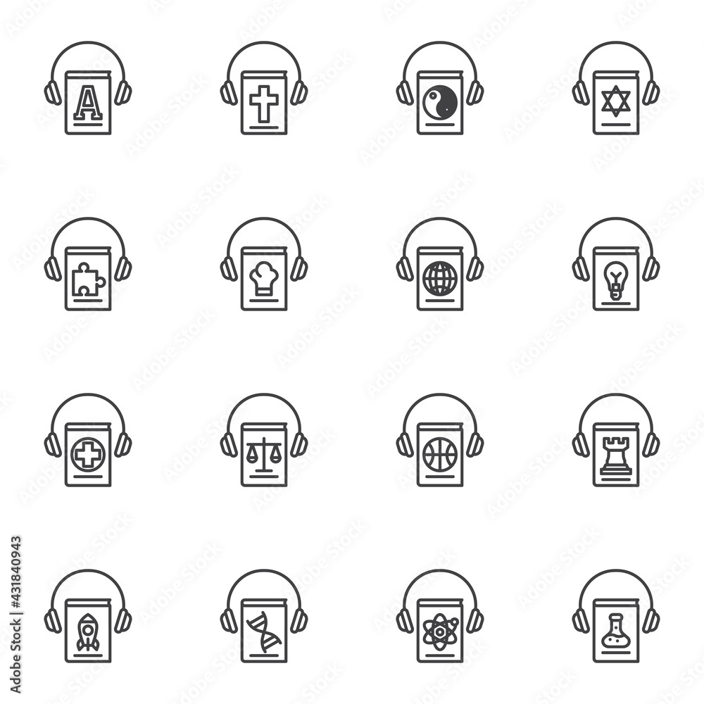 Education, e-book line icons set Education, e-book line icons set