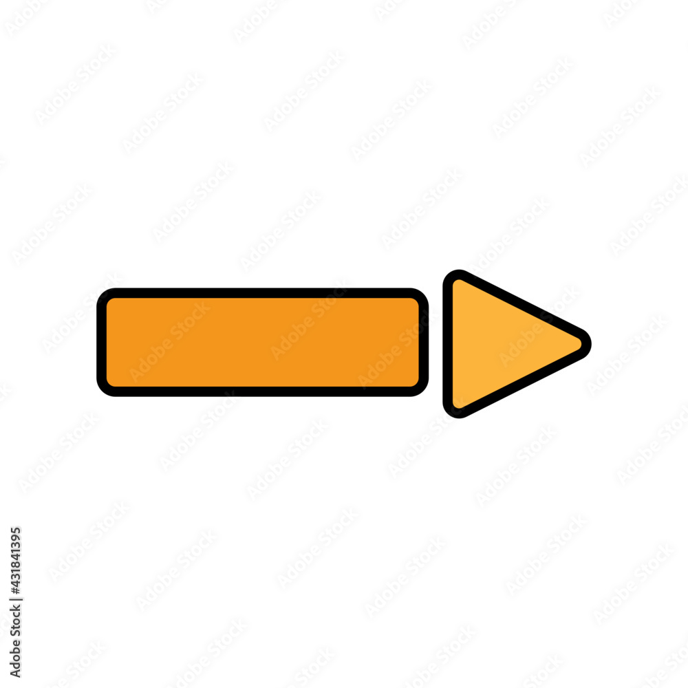 Editable flat design of right arrow