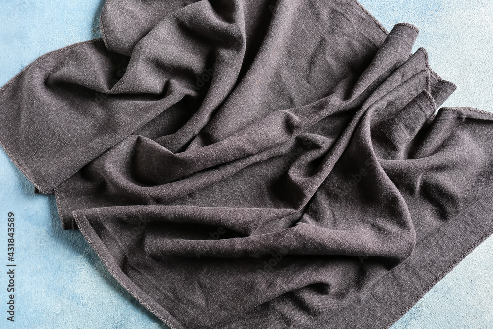 Fabric napkin on color background Fabric napkin on color background