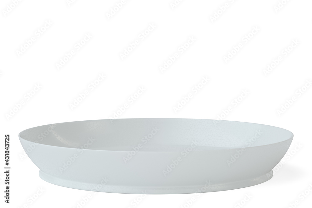 Chinese porcelain Saucer on white background. 3D rendering. 3D illustration. Chinese porcelain Saucer on white background. 3D rendering. 3D illustration.