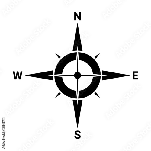 Flat compass direction for map. North symbol