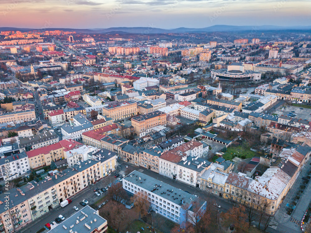 Aerial panorama of Kielce