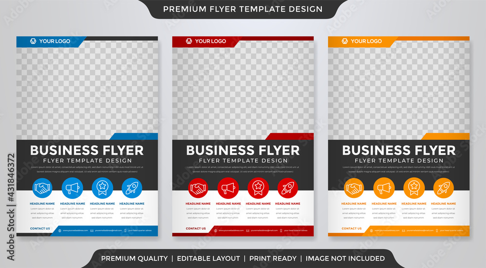business flyer template design with modern style