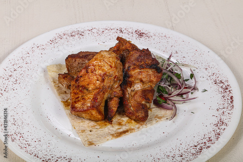 Grilled pork ribs shashlik barbeque