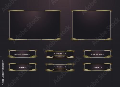 twitch border and menu panel overlay design set