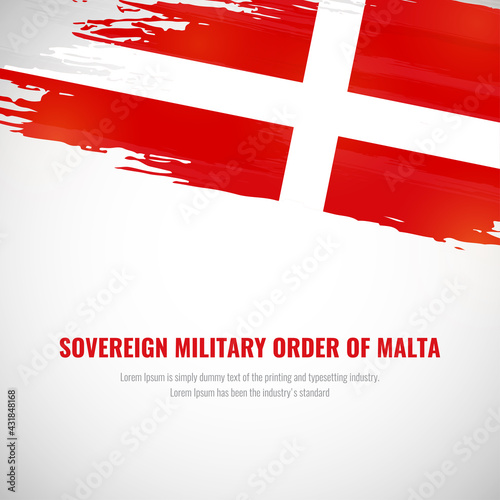 Happy national day of Sovereign Military Order of Malta with brush style watercolor country flag background