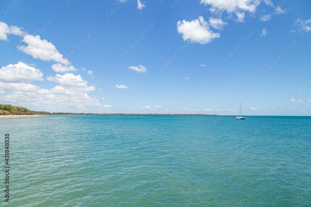 beach with blue sky