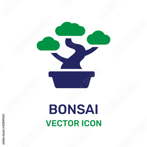 Bonsai tree, Japanese small houseplant icon