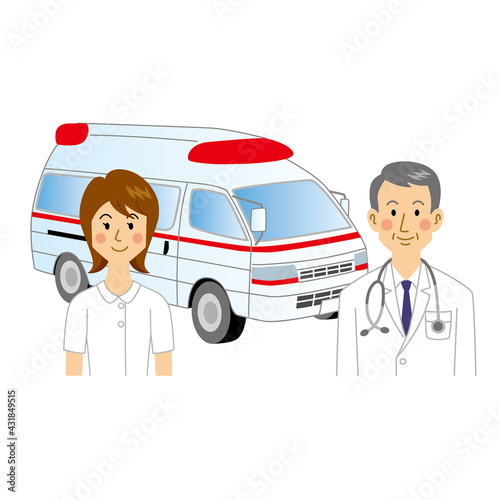 救急車と医者と看護師