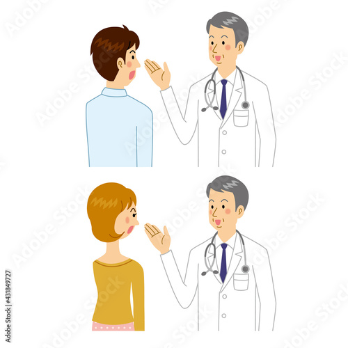 患者に説明する医者