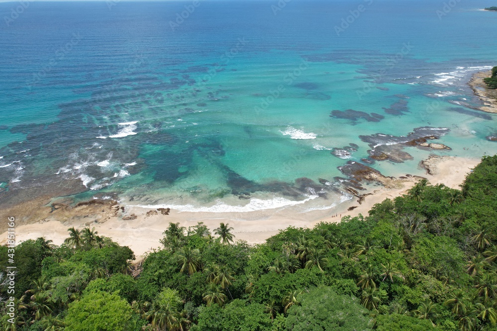 Caribbean Coast of Limon in Costa Rica -aerial views of Cocles, Manzanillo, Punta Uva, Playa Chiquita and Puerto Viejo