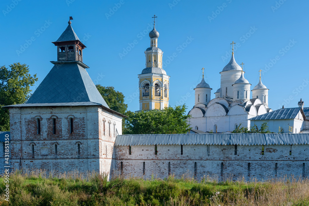 View of Spaso-Prilutsky Monastery on sunny summer day. Vologda town, Russia.