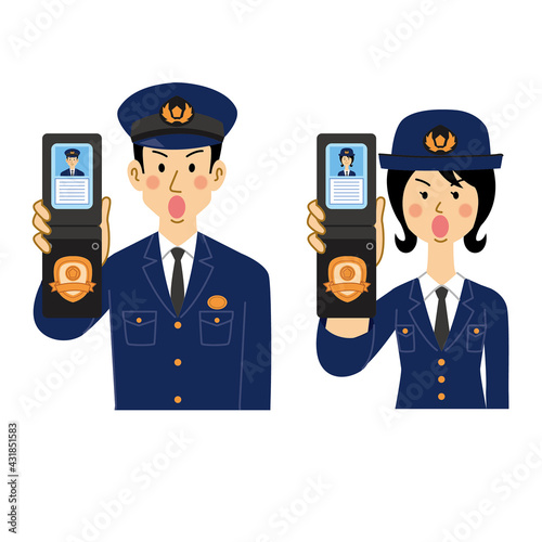 警察手帳を見せる警察官
