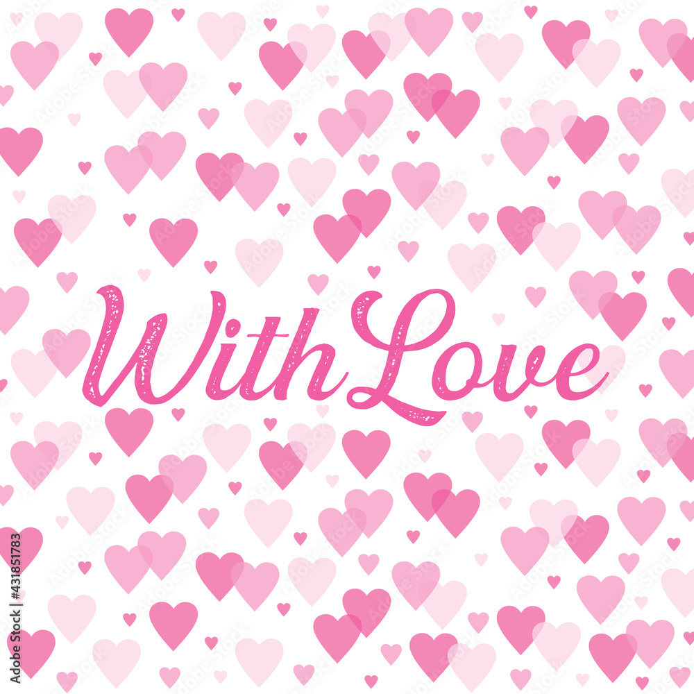 with love valentine greeting card design