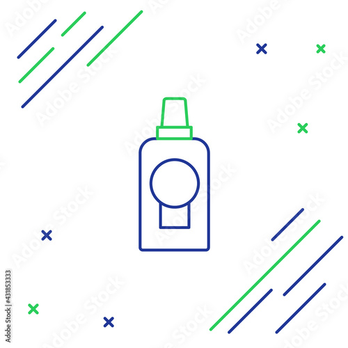 Line Mouthwash plastic bottle icon isolated on white background. Liquid for rinsing mouth. Oralcare equipment. Colorful outline concept. Vector