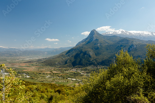 Northern Greece landscape with mountains near Vikos National park photo