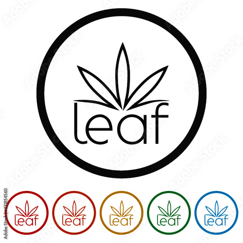 Marijuana ring icon isolated on white background color set