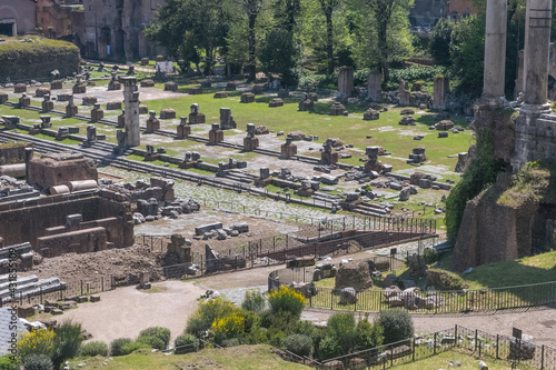 Beautiful view of Rome in Italy. Ancient historical ruins, famous monuments, alley's and streets.
