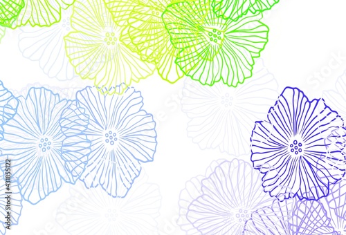 Light Pink, Green vector doodle template with leaves.