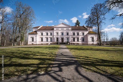 Ivande manor in sunny spring day, Latvia.