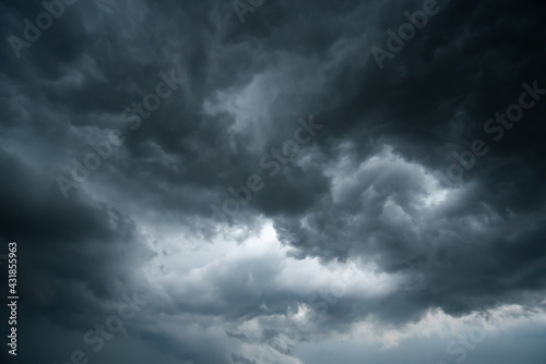 dark storm clouds with background,Dark clouds before a thunder-storm.