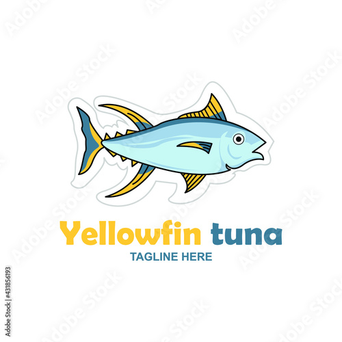 Tuna fish Logo Design Template. fishing club logo.