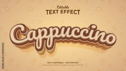Cappuccino 3d Style Editable Text Effects