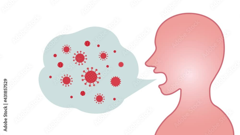 Silhouette illustration of mask spray infection aerosol splash infection Silhouette illustration of mask spray infection aerosol splash infection